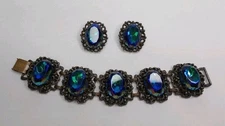 Juliana Delissa Elster Aurora Borealis Chunky Rhinestone Earrings & Bracelet Set