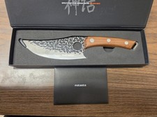 CUCHILLO DE COCINA MATSATO estilo japonés hoja texturizada con mango de madera