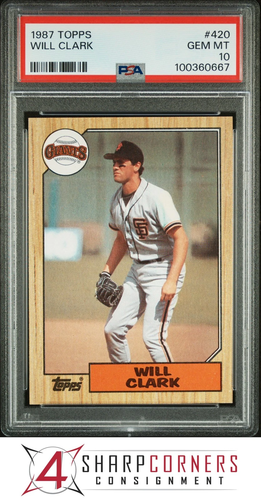Deal for 1987 TOPPS #420 WILL CLARK RC GIANTS PSA 10