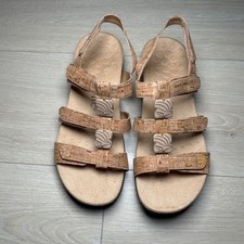 Vionic Amber Sandal Women's 8 Gold Cork Adjustable strap Podiatrist Design
