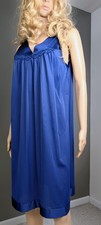 VTG Vanity Fair Sleeveless Nylon Night Gown Women  s Medium Blue Nightie 30-107