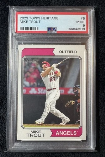 2023 Topps Heritage - Mike Trout #5 PSA 9 Mint!  Freshly Graded!