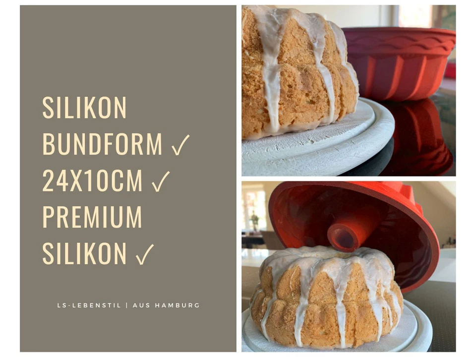 Platinum Silikon Gugelhupf Bundform Backform Kuchenform Napfkuchen Gugelhupfform - Bild 3 von 4
