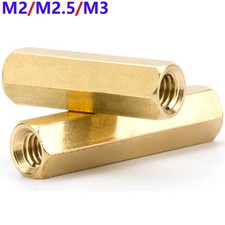 M2 M2.5 M3 Solid Brass Female-Female Hex Column Standoff Screws Support Spacer