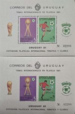 CMI) 1981. URUGUAY. SHEET WITH BLOCKS OF COMMEMORATIVE STAMPS FOR THE PARTICIPAT