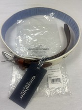 Vineyard Vines Men's Embroidered Club Motif Adjustable Buckle Dress Belt 36