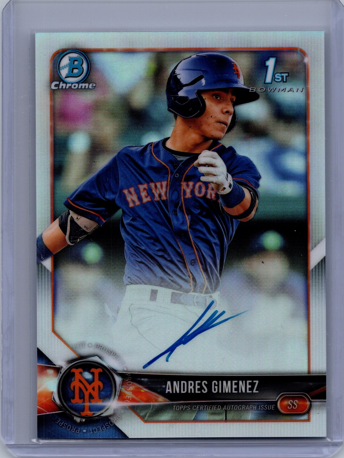 2018 Bowman #CPA-AG Andres Gimenez Chrome Prospect Autographs Refractor #/499