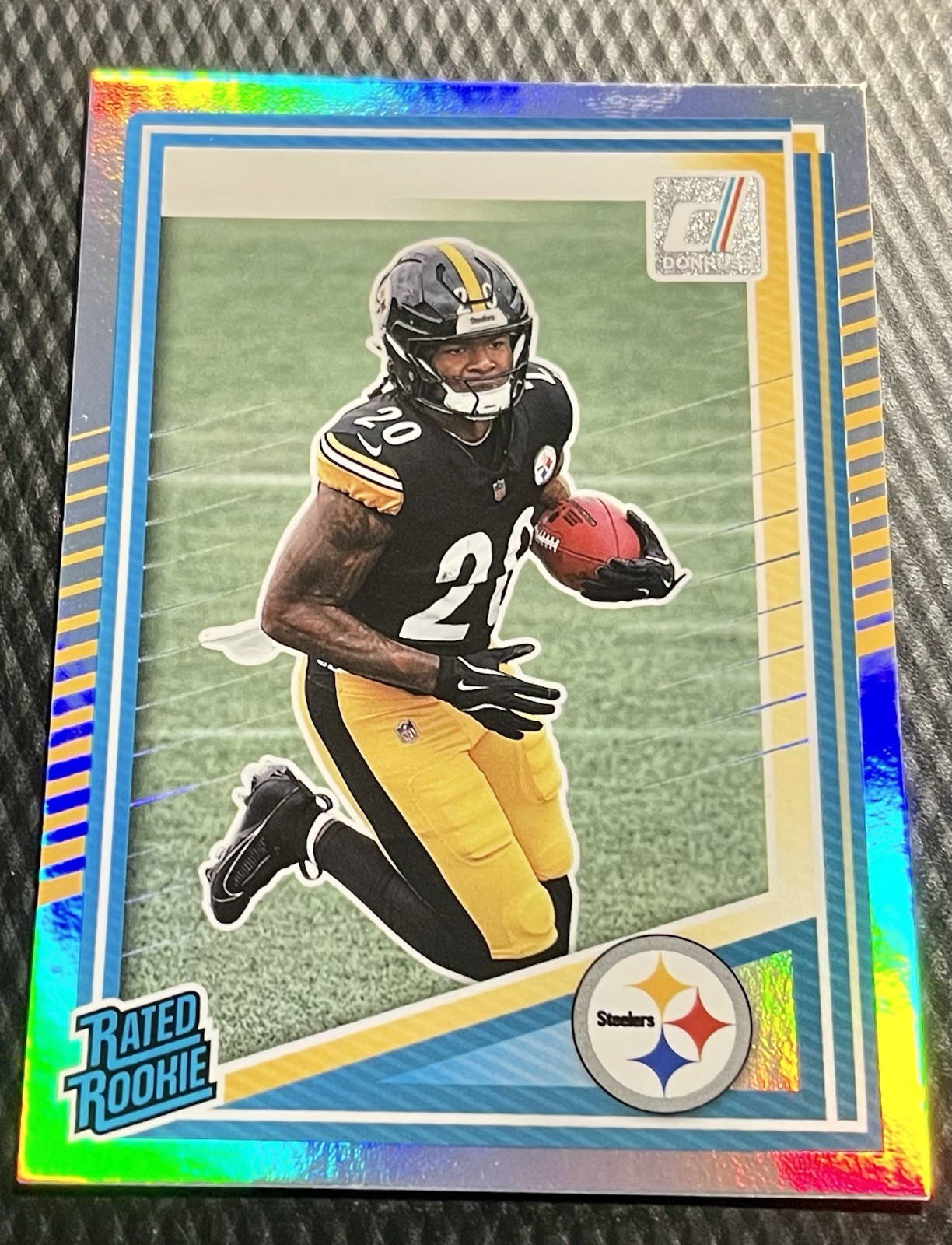 2025 Kaleb Johnson Steelers NNOF Donruss Silver Foil No Name Rated Rookie #322