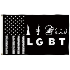 Liberty Guns Beer Tittes 3x5 Ft Flag with Grommets LGBT Outdoor/Indoor Decor
