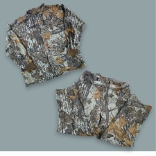 VTG Spartan Realtree Camo Shirt Pants XL Full Zip Hunting Field Made USA FLAWS