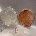 1 oz .999 Fine Silver American Wildlife Whitetail Deer Set w/Copper Round [WM]