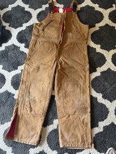 Carhartt Men's Vintage Duck Bib Overalls Workwear 38x28