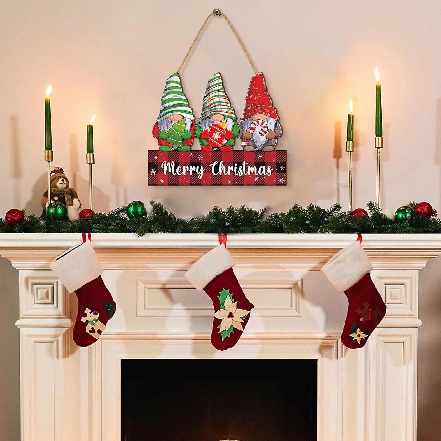 Tradder Merry Christmas Door Sign Decor Candy Cane Welcome