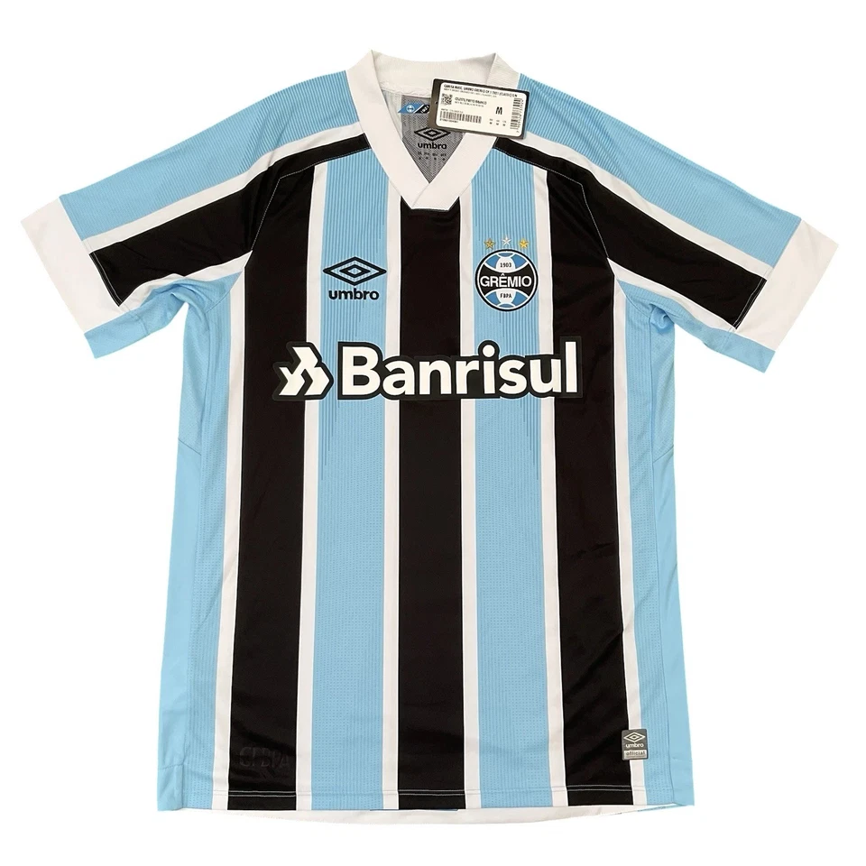 AUTHENTIC GREMIO (BRAZIL) 2021-22 HOME FOOTBALL SHIRT MEDIUM ADULT UMBRO (BNWT) - Image 2 of 4