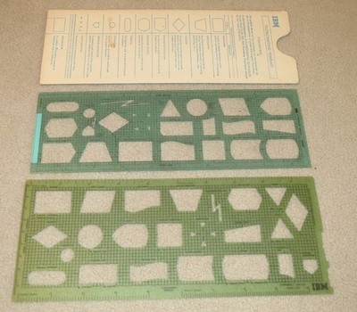 TWO Vintage IBM Flowcharting Templates- One with sleeve: X20-8020
