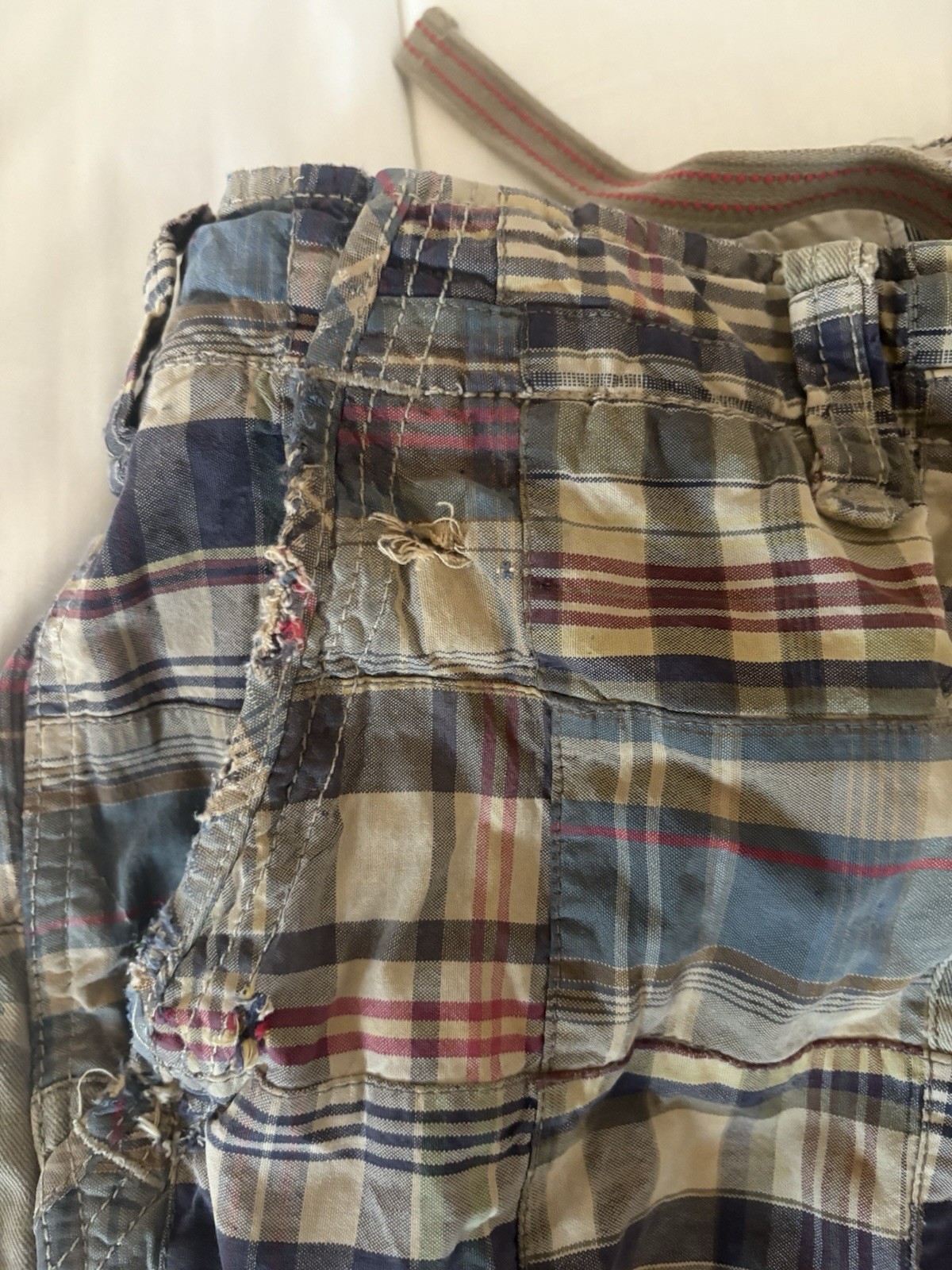 American Eagle Patchwork Madras Cargo Shorts Cott… - image 4