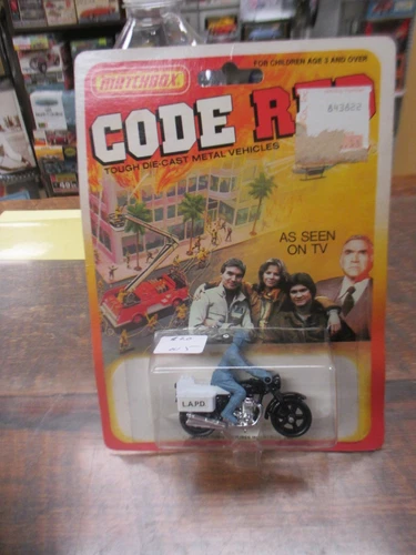 Matchbox Lesney Superfast 1981 Motorcycle "LAPD", Code Red New on Card