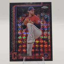 2025 Topps Chrome Shane Bieber Logofractor Black /10 Guardians