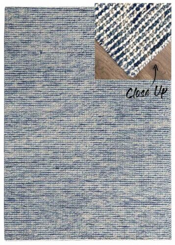 Barossa Sky Blue Hand-Woven Knotted Wool Contemporary Rug - 3 Sizes **NEW** - Picture 1 of 20