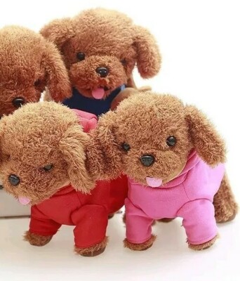 Jouet peluche Chien intéractif marche chante danse aboie avec habit et laisse