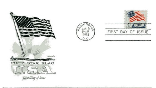 1208 5c Fifty Star Flag Artmaster FDC - 第 1/1 張圖片