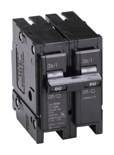 Eaton BR260 60A 2-Poles Plug-On Type BR Circuit Breaker 3 L x 3 H x 2 W in.