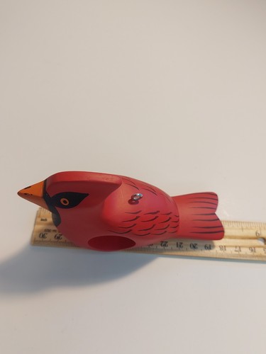 Vintage Red Cardinal Bird Napkin Rings? Ornament Painted Christmas Set Of 6 - Picture 11 of 12