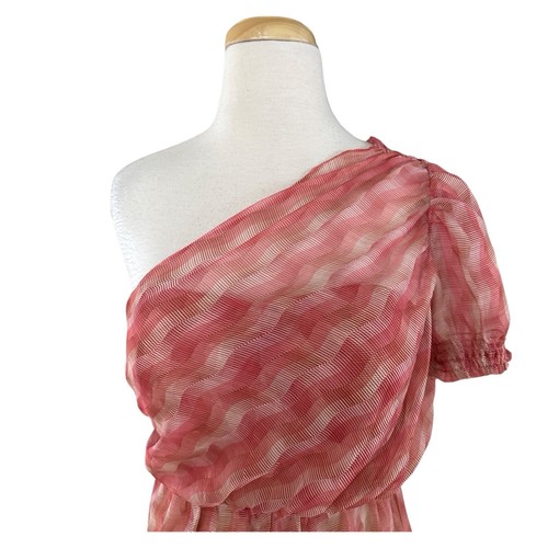 ARK & CO women’s pink one-arm striped sleeveless dress Sz M - Picture 3 of 4