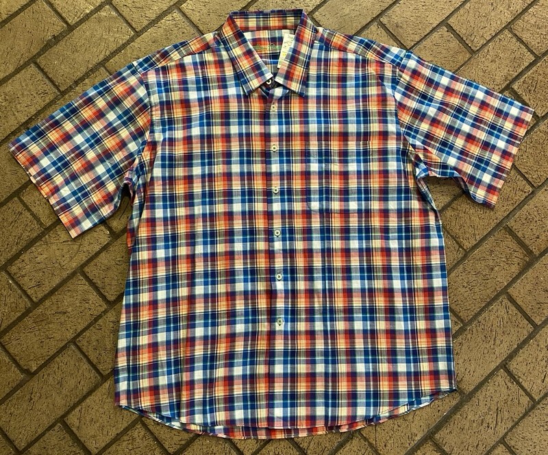 New Alan Flusser Designer Shirt 🔥Button Up Short Sleeve🔥 Size XXL