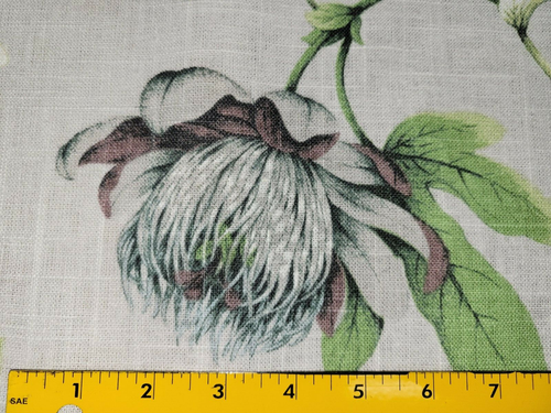 Country Cottage in Dove BTY 54" Wide P Kaufmann 55% Linen / 45% Rayon Floral - Picture 2 of 2
