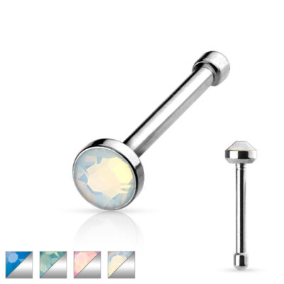 Nasenpiercing Opalit Nasenstecker aus Chirurgenstahl Nose Stud Stecker Flat Top