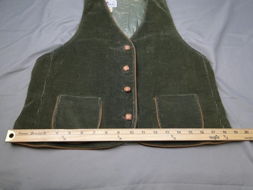 Vintage Country Suburbans Green Corduroy and Brown Suede Vest size 10 - Picture 9 of 11