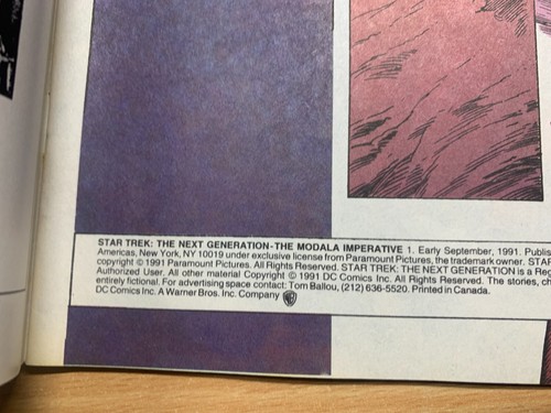 DC COMICS STAR TREK TNG THE MODALA IMPERATIVE #1 SEPTIEMBRE 1991 (NM) CÓMIC (LL) - Imagen 4 de 8