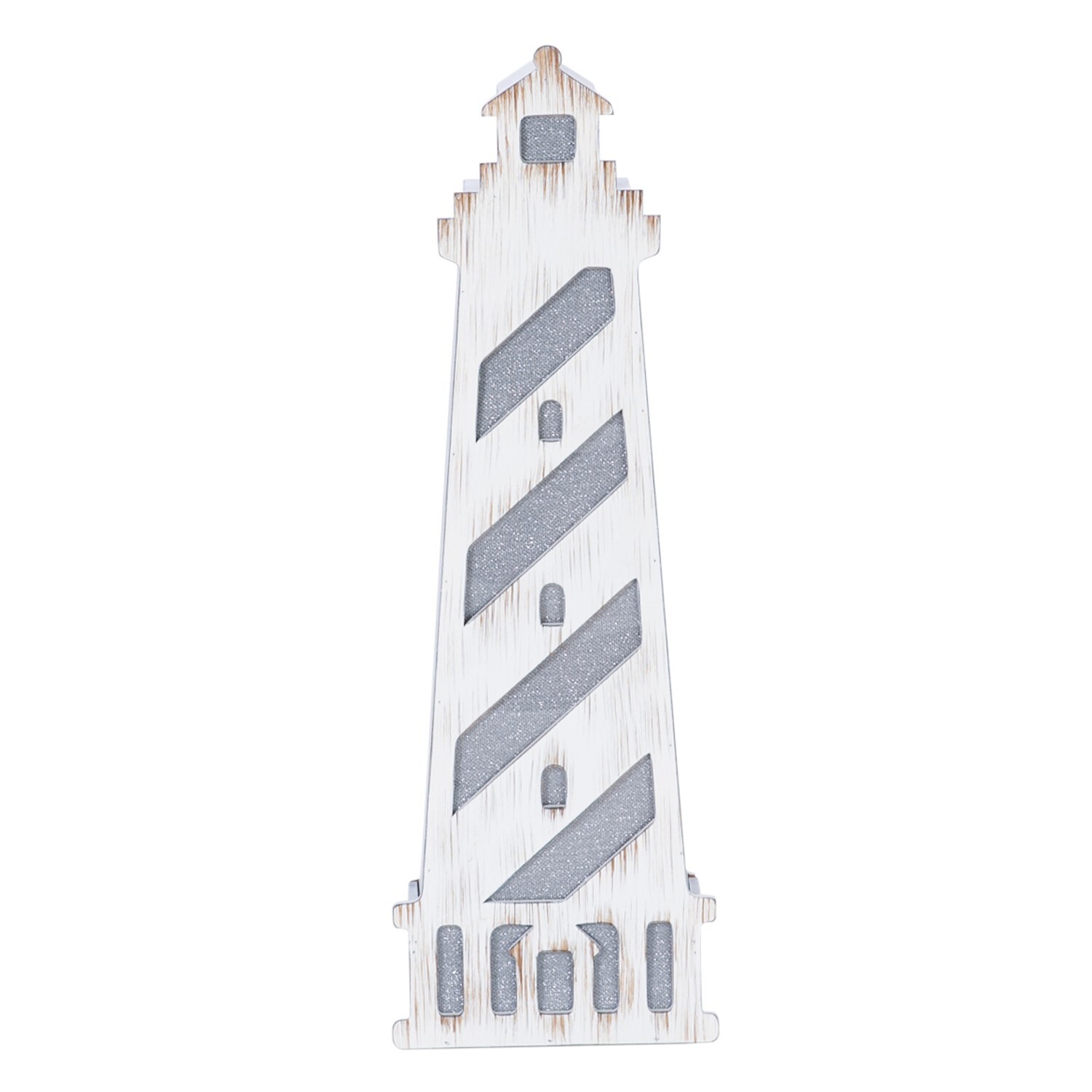 White Light-Up Led Lighthouse Coastal Plaque Sign Wall Hanging Decor Decoration