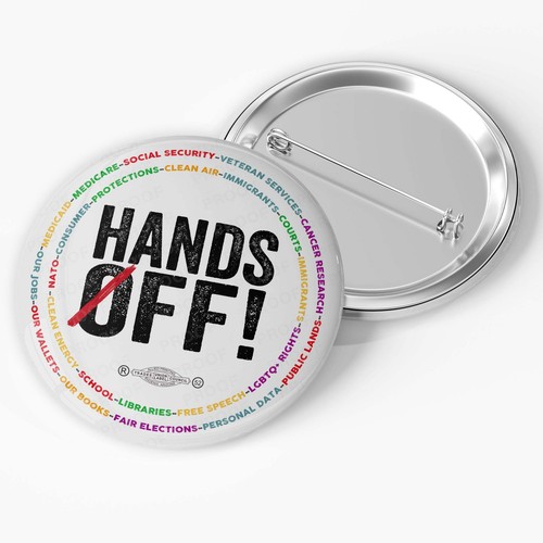 HANDS OFF! Our Rights Buttons - AT25-104 - Picture 2 of 3