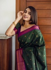 Indian Saree Bollywood Blouse Wedding Designer Pakistani Silk Party Wear Sari