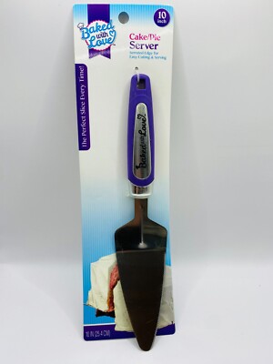 NEW BAKED WITH LOVE 10'' SERRATED EDGE CAKE PIE SERVER FREE SHIP