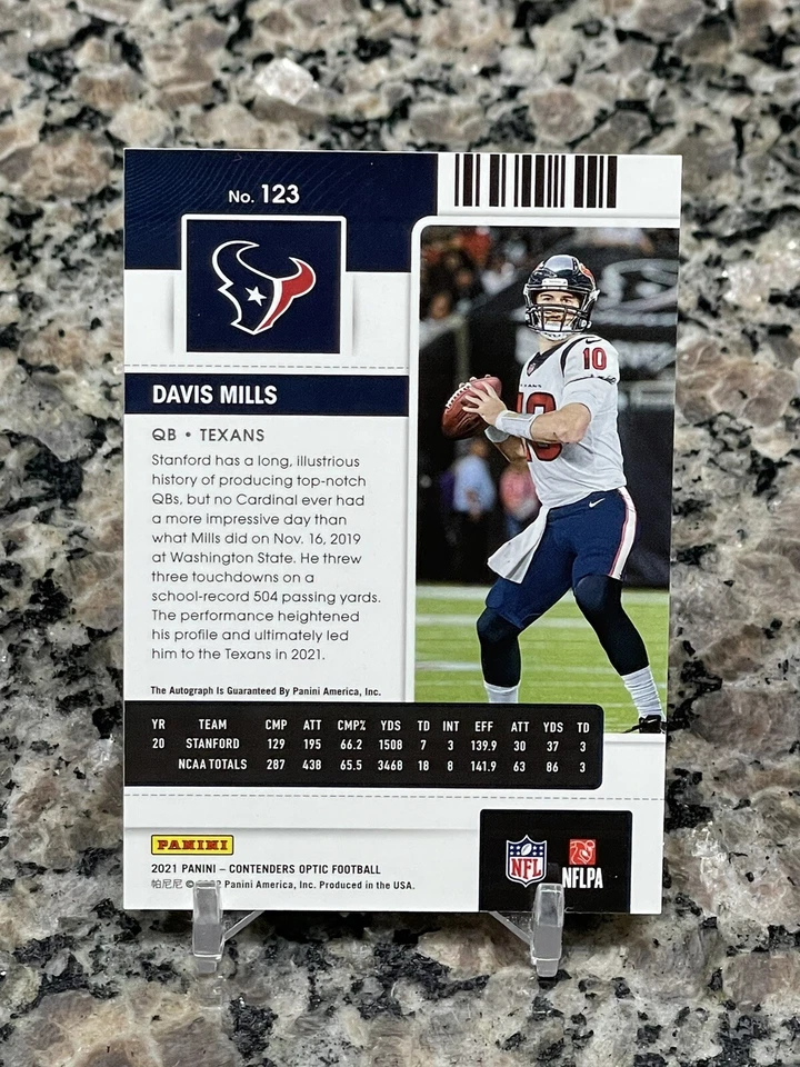 2021 Panini Contenders Optic Davis Mills Rookie Ticket AUTO - Image 2 of 2