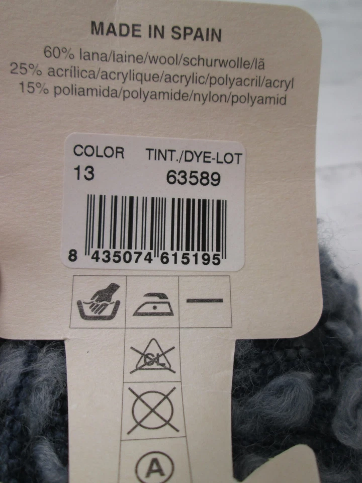 Katia Hippy Hilado Lote 2 Madeja Color Azul 13 Lana Acrílico Nylon Mezcla Aran España Foto 4 de 4