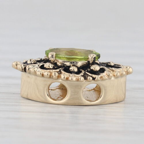 Vintage 0.60ct Peridot Slide Bracelet Charm 14k Yellow Gold Richard Klein - Picture 3 of 5