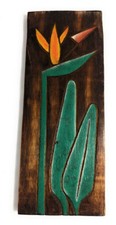Bird Of Paradise Flower Relief 12 inch X 5 inch - Wall Art Wood Panel 