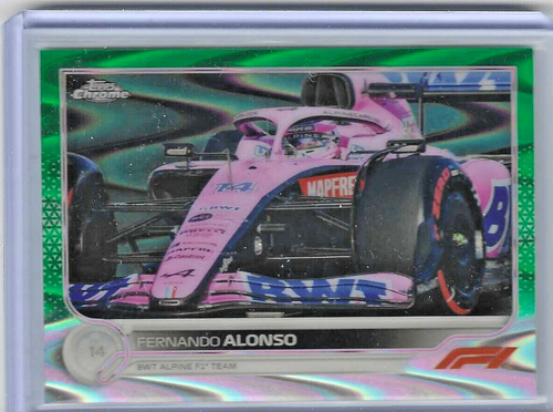 Fernando Alonso 2022 Topps Chrome Formula 1 F1 #15 Green Raywave #16/99