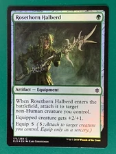 Rosethorn Halberd 175/269  Throne of Eldraine  Common Foil MTG