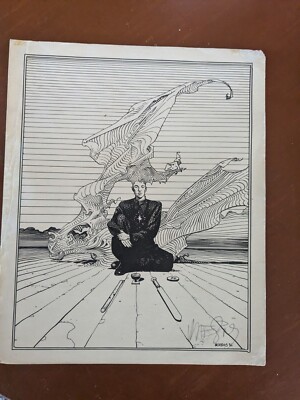 Strength of Man. Jean Giraud ( Moebius ) 1986 signed 9x11