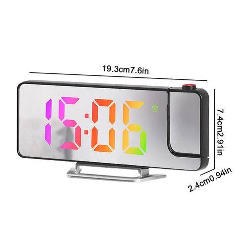 RGB Digital Projection Alarm Clock With Usb Charging Large Easy Read Display - Picture 5 of 16