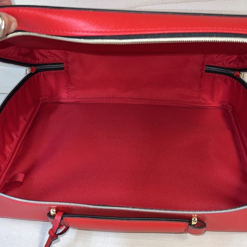 Estee Lauder Red w/Gold Zipper & Playing Cards Symbols Cosmetic Makeup Case NEW - Picture 6 of 11