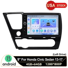 JOYING 9" for Honda Civic Sedan 2013-2017 Android 13 Plug & Play Car Radio 64GB