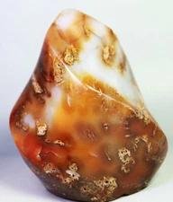 1.33 lb Natural Red Orange Carnelian Agate Quartz Crystal Flame Freeform