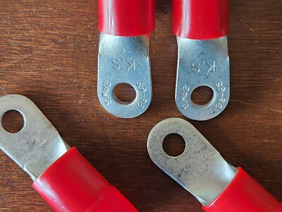 3 pcs     KS 38-6S Insulated Compression-Style Ring Terminal for Cu Wire 2 AWG