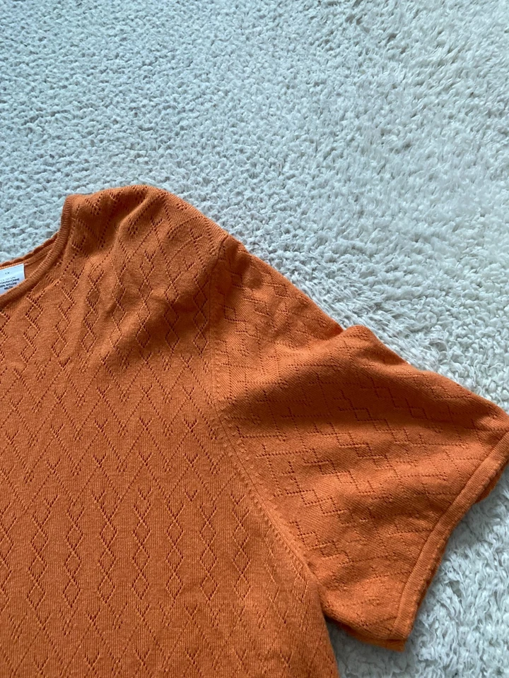 Suéter Pullover Naranja Alfred Dunner Mujer Manga Corta Almohadillas para el Hombro Talla 1X Foto 3 de 4